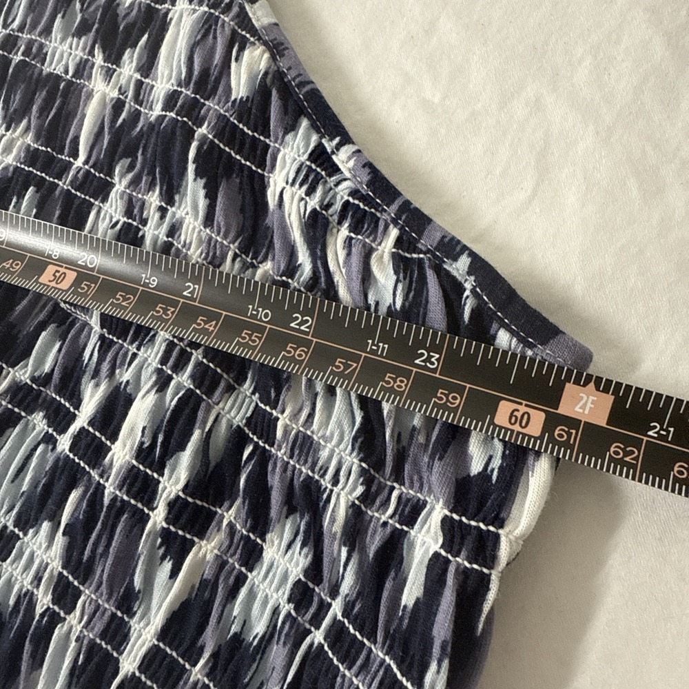 Calvin Klein New 3x Cotton Blend Long Tank Dress Smocked Abstract Print - Picture 9 of 13